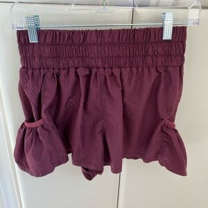 Flowy swing maroon shorts from collegiate outfitters